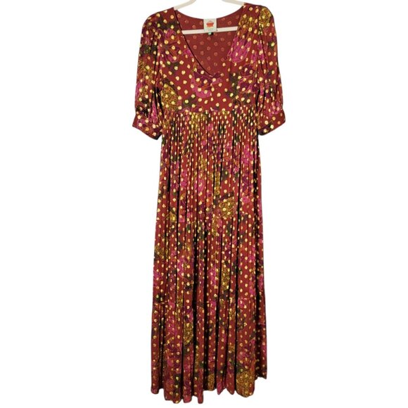 FARM Rio Womens Banana Flowers Boho Resort Vacation Maxi Dress Size XS NO BELT - Picture 1 of 12